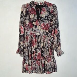 SHEIKE "Mahalo"  Tiered Ruffle Keyhole Party/Romance Jacquard Floral Dress SZ 8